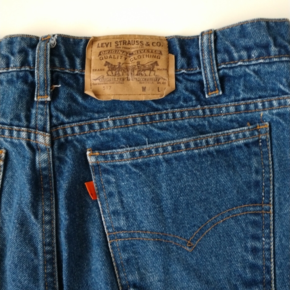 Rare Vintage Levi's 517 Blank Orange Tab 36 34 Jeans Pants Straight Leg - Picture 5 of 8